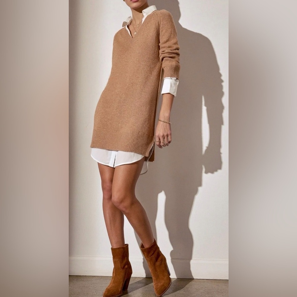 New Brochu Walker Mini Dress Wool Cashmere Quiet Luxury The Looker Layered